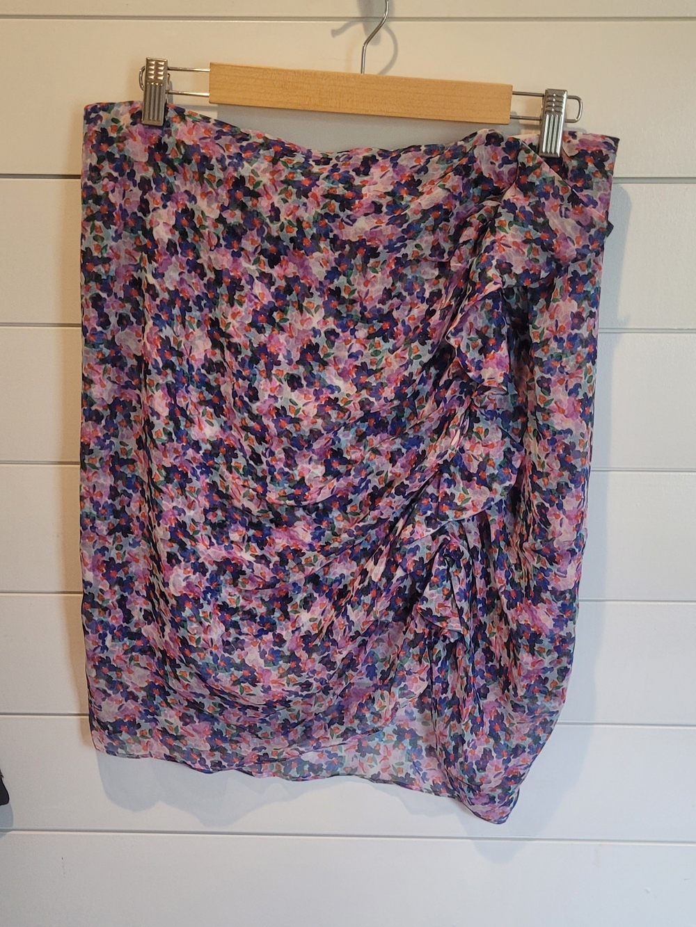 Veronica Beard Spencer Ruched Floral Silk Skirt – Size 14. NWT.